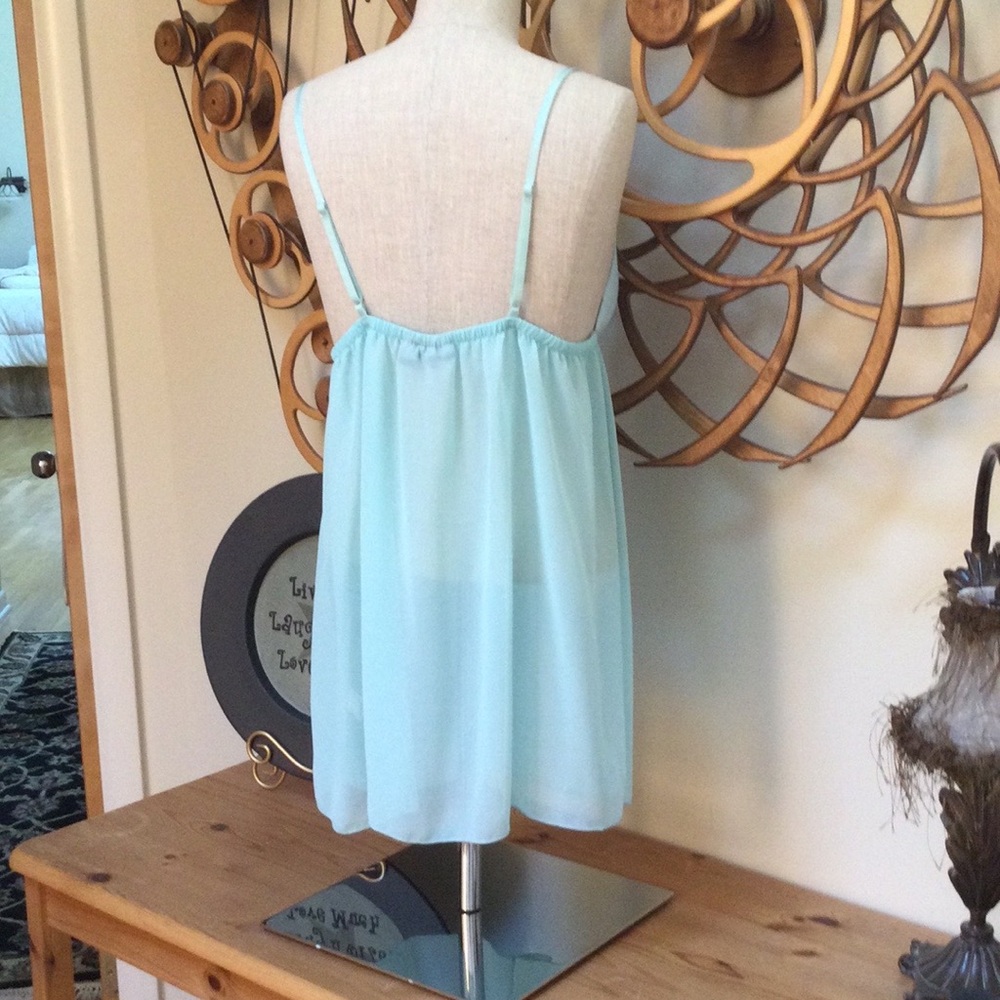 Host Pic💕💕Gorgeous Sheer Intimate Sz M  Light Blue  with Lace Trim. - Picture 5 of 8